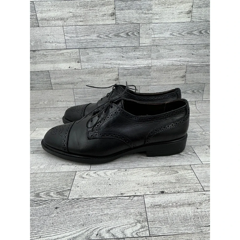Allen Edmonds Men Black Leather Brogue‎ Cap Toe Oxford Dress Shoes 5114 Sz 9.5D